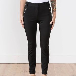 Veronica Beard Ash Seamed Skinny Pant Exposed Zippers